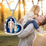 Pre-sale>>Father and Daughter Necklace Blue Heart Crystal Necklace