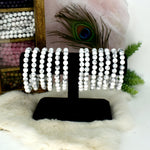 White Howlite Round Bead Bracelets