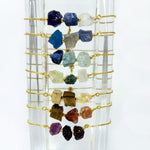 Chakra Healing 3 Stone Bracelet - Choose Gold or Silver Adjustable Band