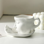 Metal touching face creative ceramic kiss Coffee cup