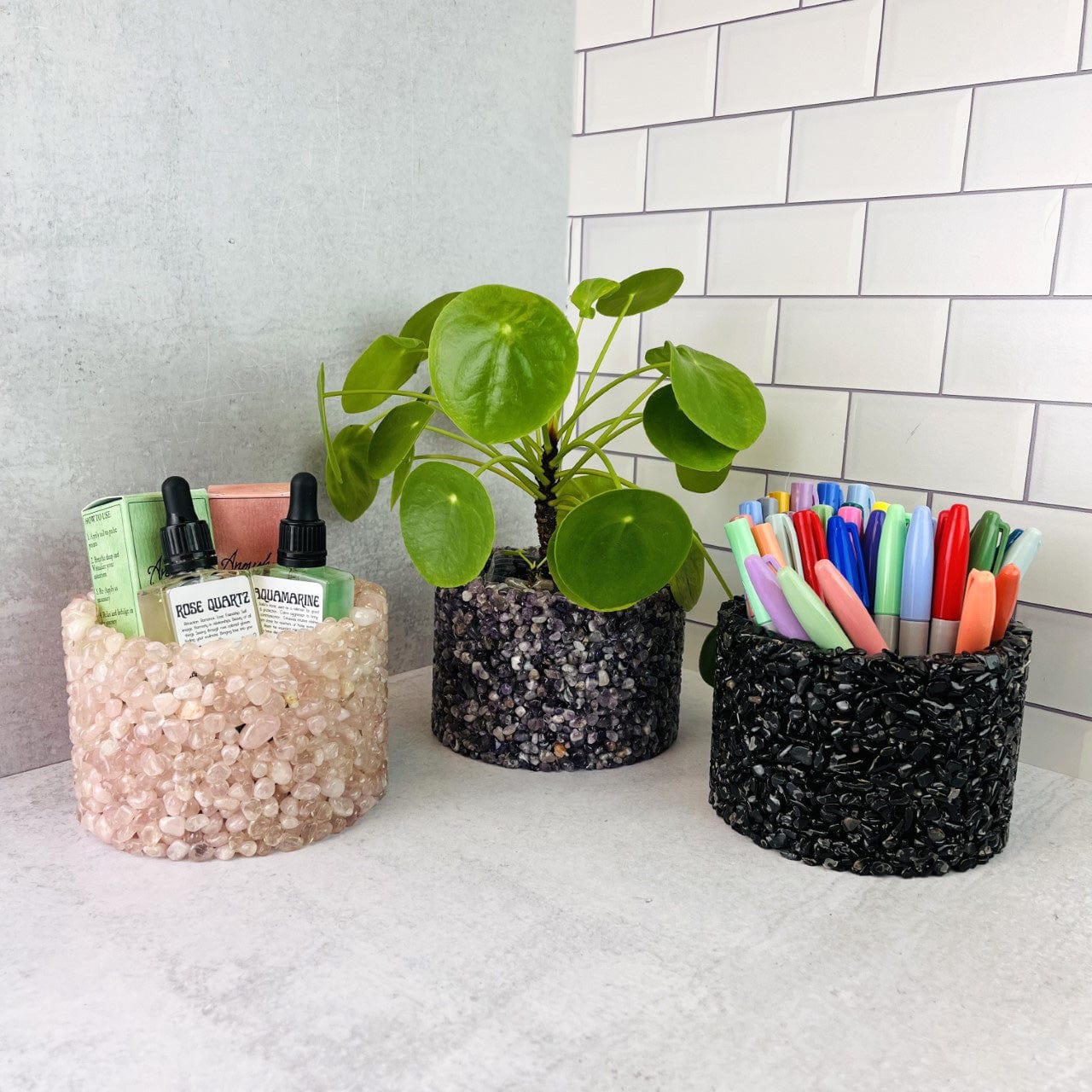 Tumbled Stone Pot/Holder(TUM-POT4)