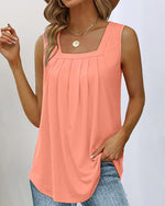 Square neck sleeveless tank top