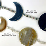 Agate Moon Phase Wall Hanging - Crescent and Full Moon