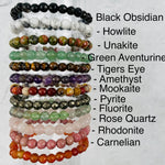 Gemstone Round Bead Faceted Bracelets (6mm)