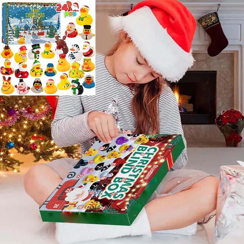 24 Pcs Christmas Rubber Ducks Advent Calendar