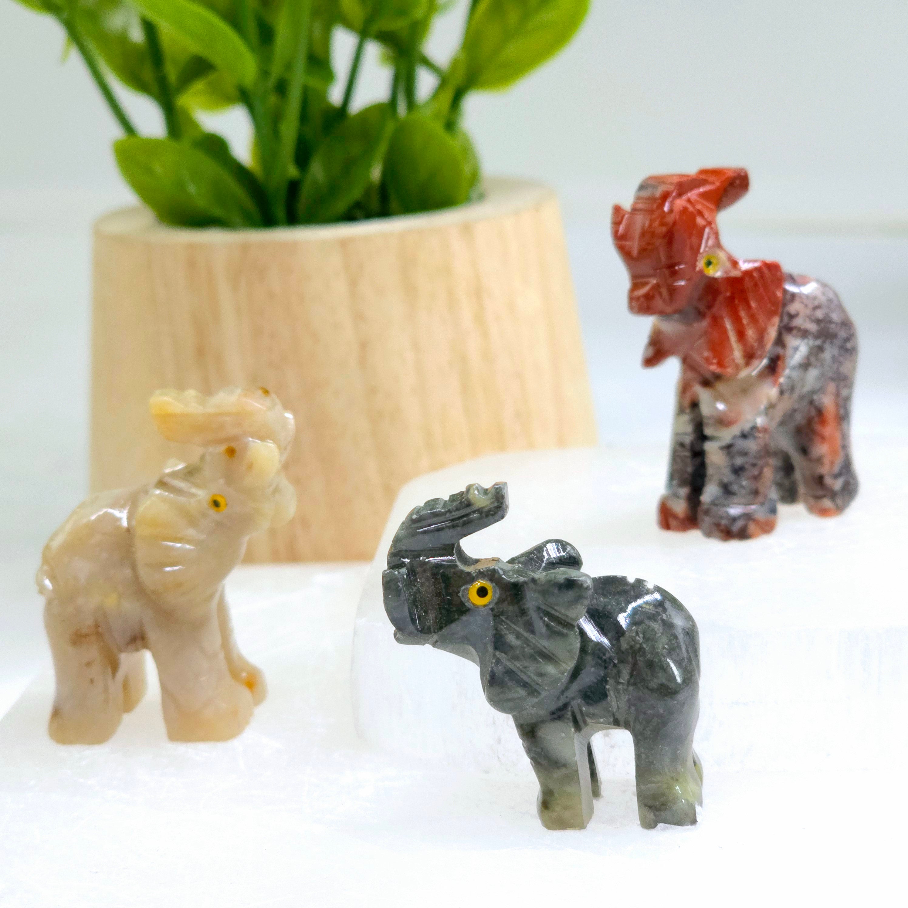 Soapstone Elephant Carving from Peru - You Choose Color