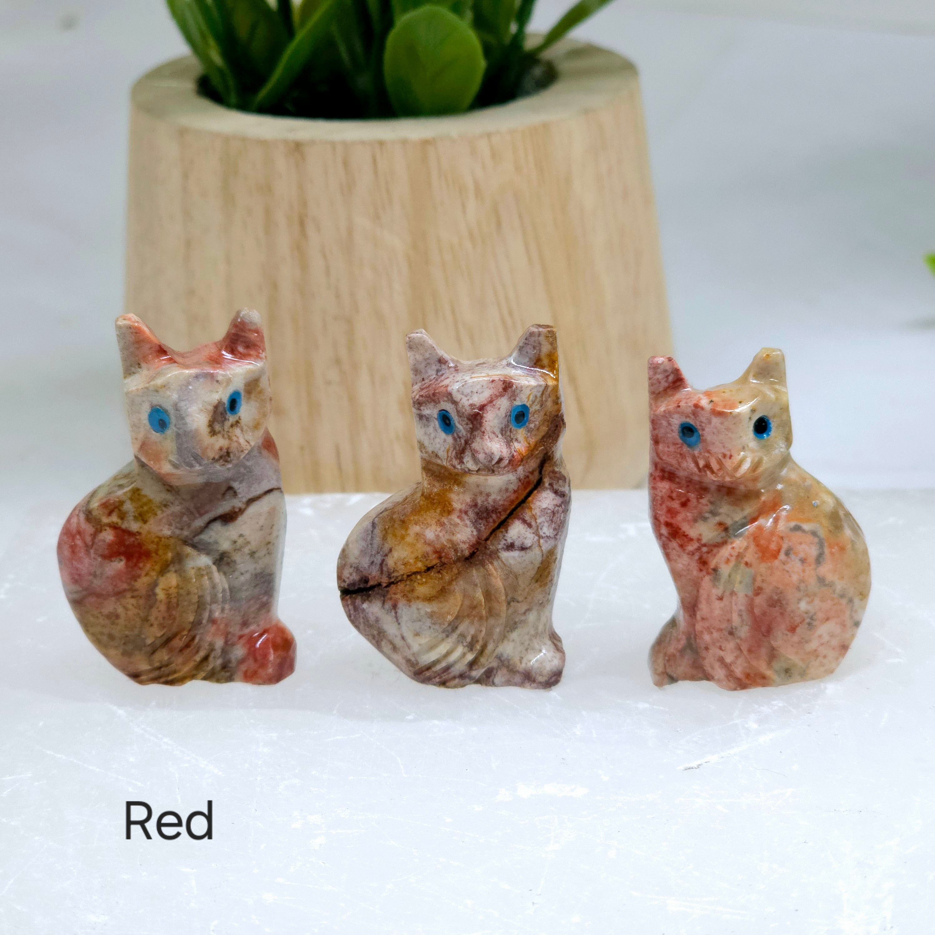 Soapstone Cat Crystal Carving from Peru - You Choose Color