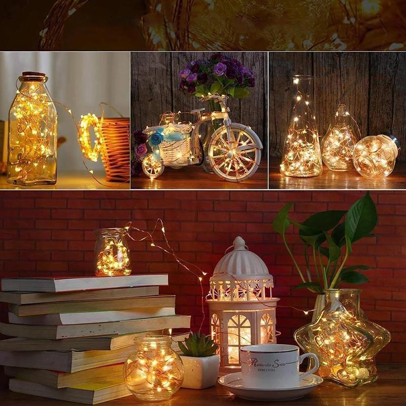 LED Wine Bottle Lights Cork Night Light DIY Decor Lift - 5/10PCS