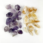 Amethyst and Citrine (Golden Amethyst) Crystal Pieces Window Box