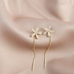 Shiny Fringe Flower Earrings