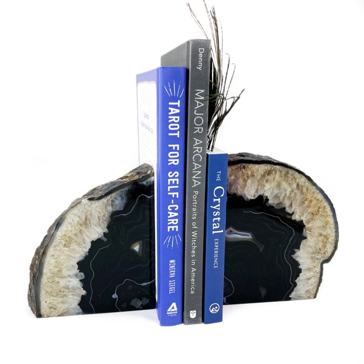 Black Agate Crystal Bookend Pair - 9 to 12 pounds (RK1-29)