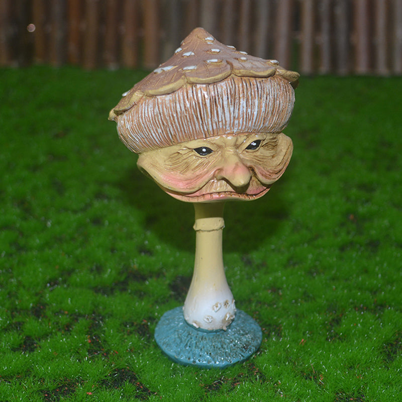 Funny Face Mushroom Garden Statue