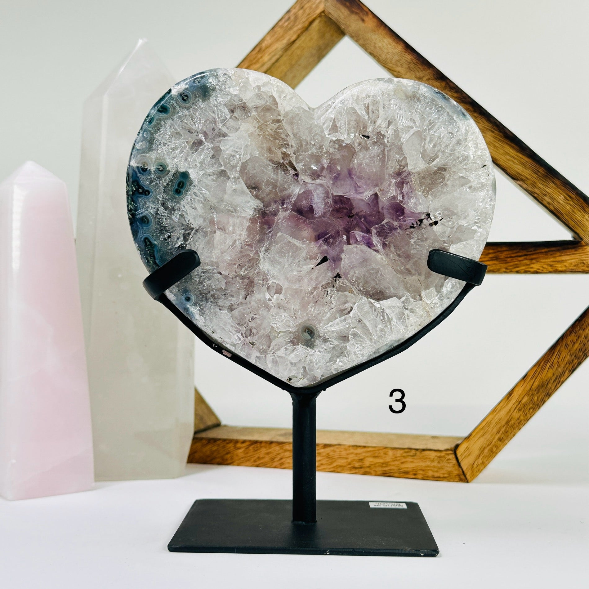 Amethyst Crystal Heart on Stand YOU CHOOSE