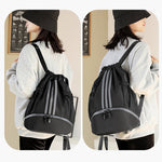 Large Nylon Drawstring Pocket Backpack