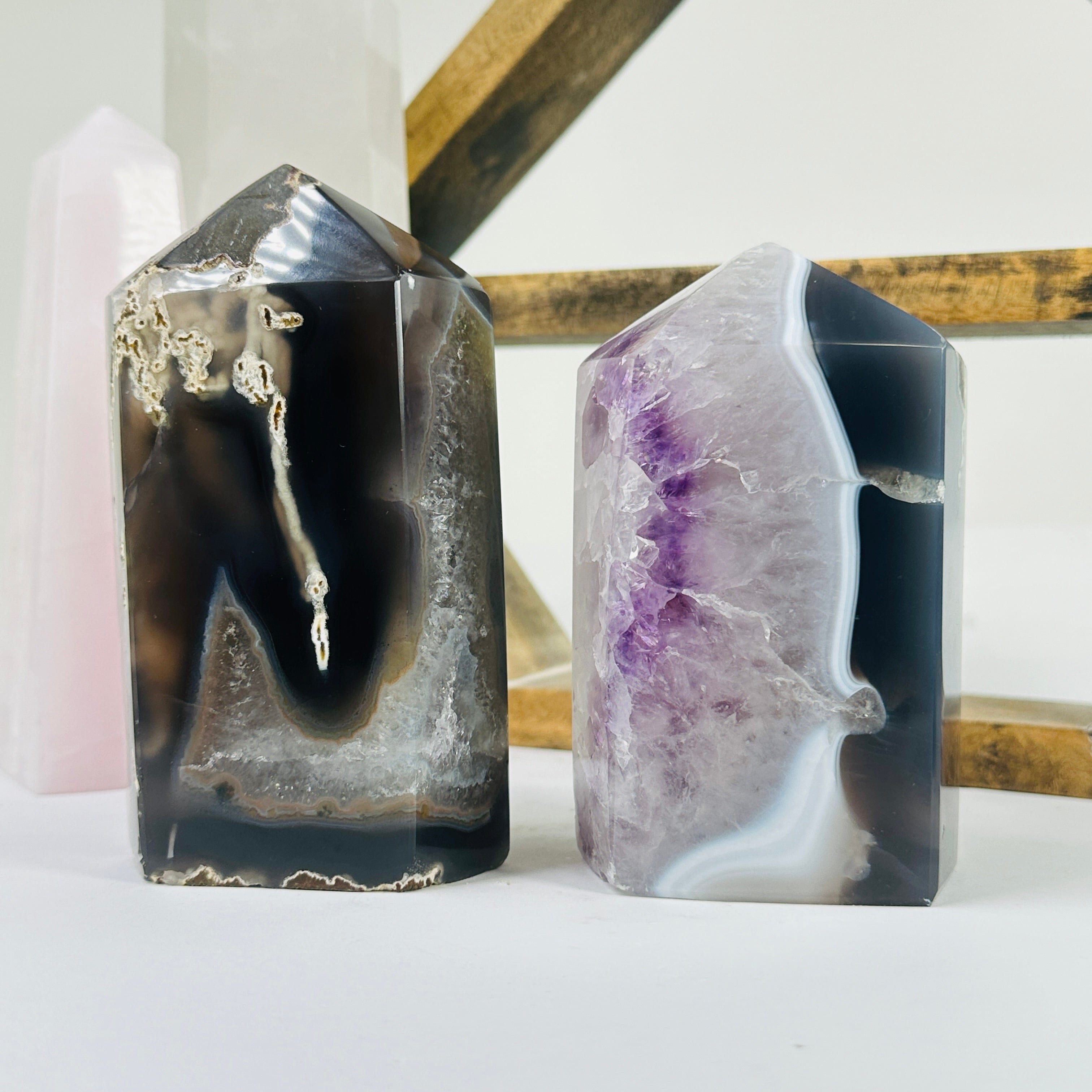 Agate Amethyst Polished Crystal Point Stone YOU CHOOSE