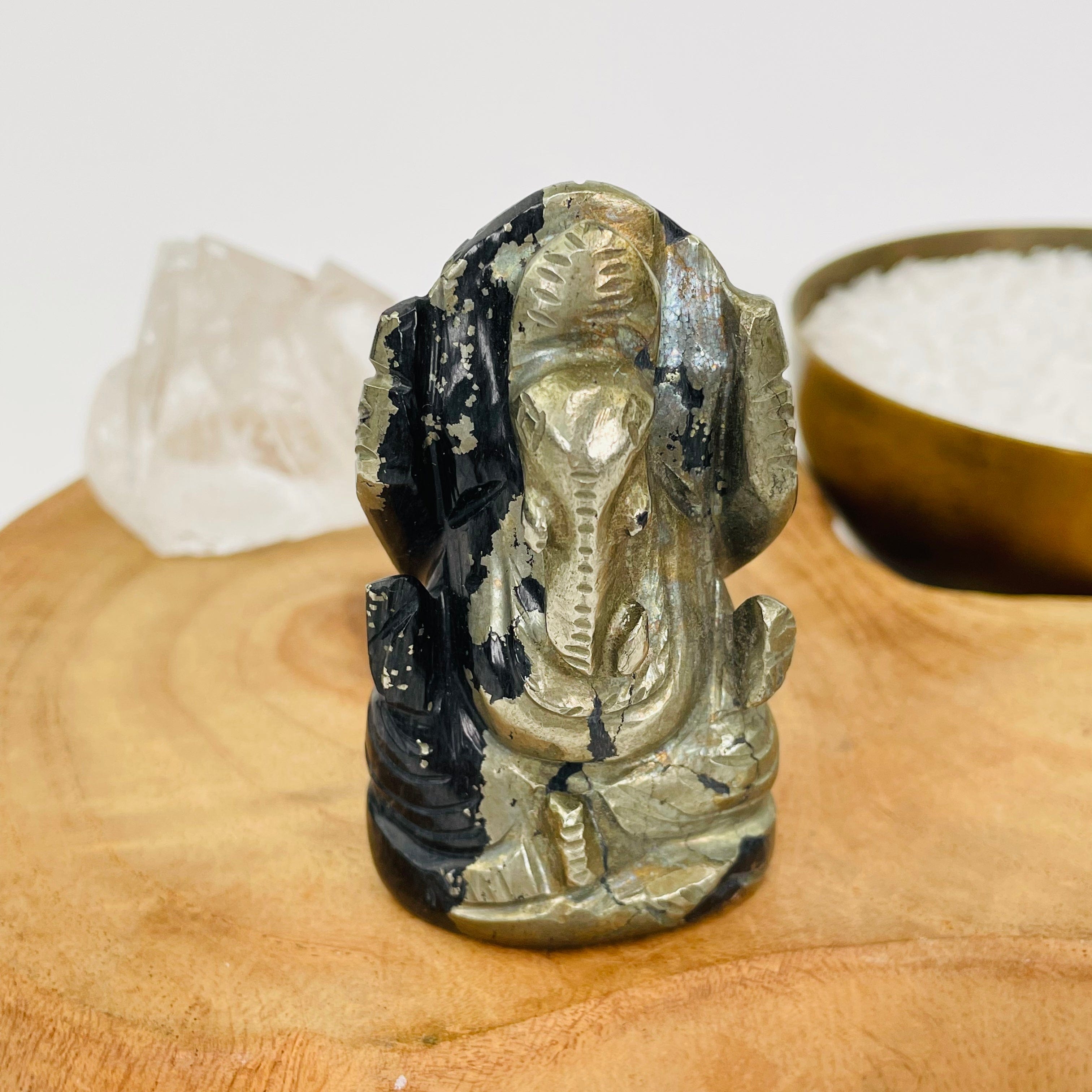 Pyrite Elephant Ganesha Carving - You Choose -