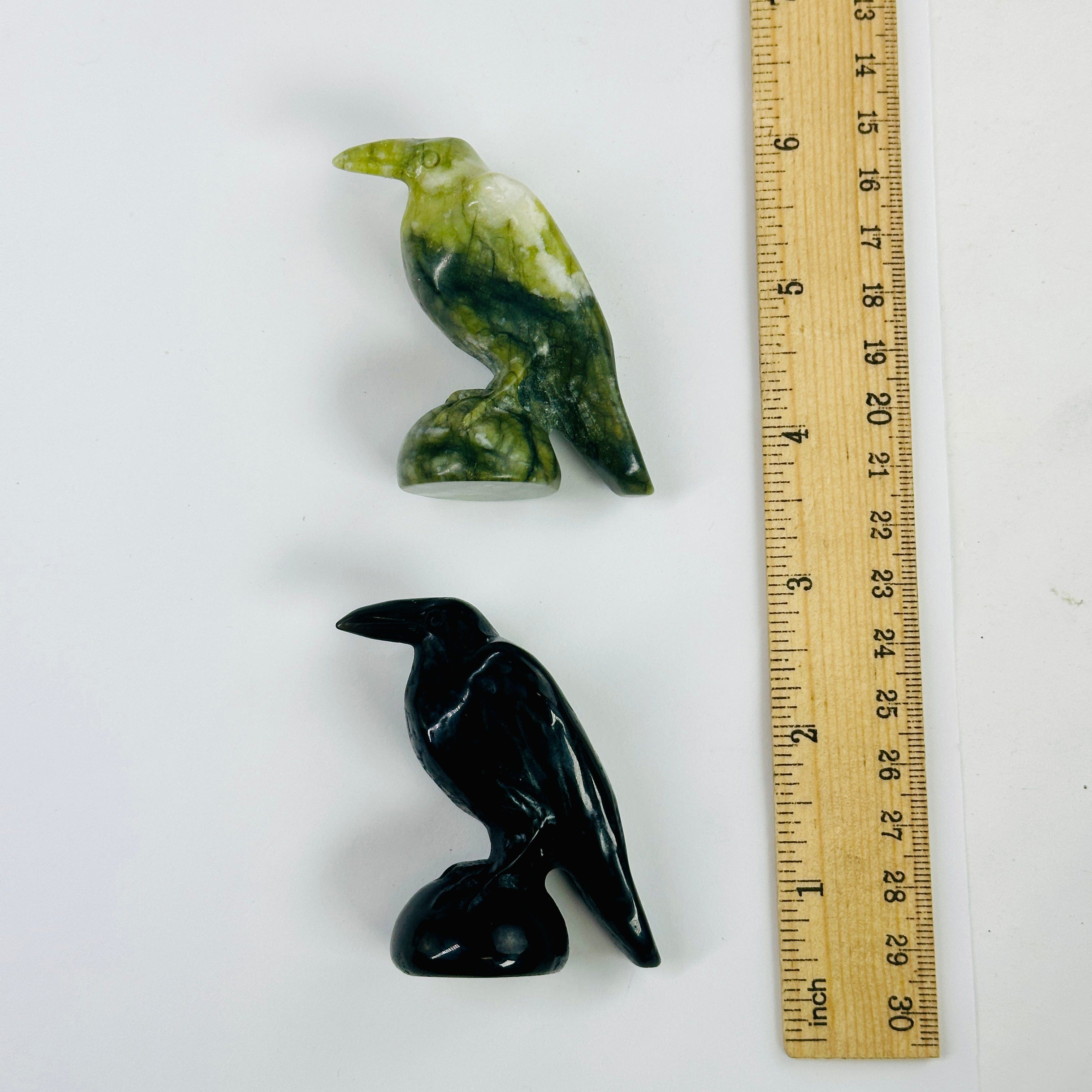 Gemstone Crystal Raven - Carved Raven