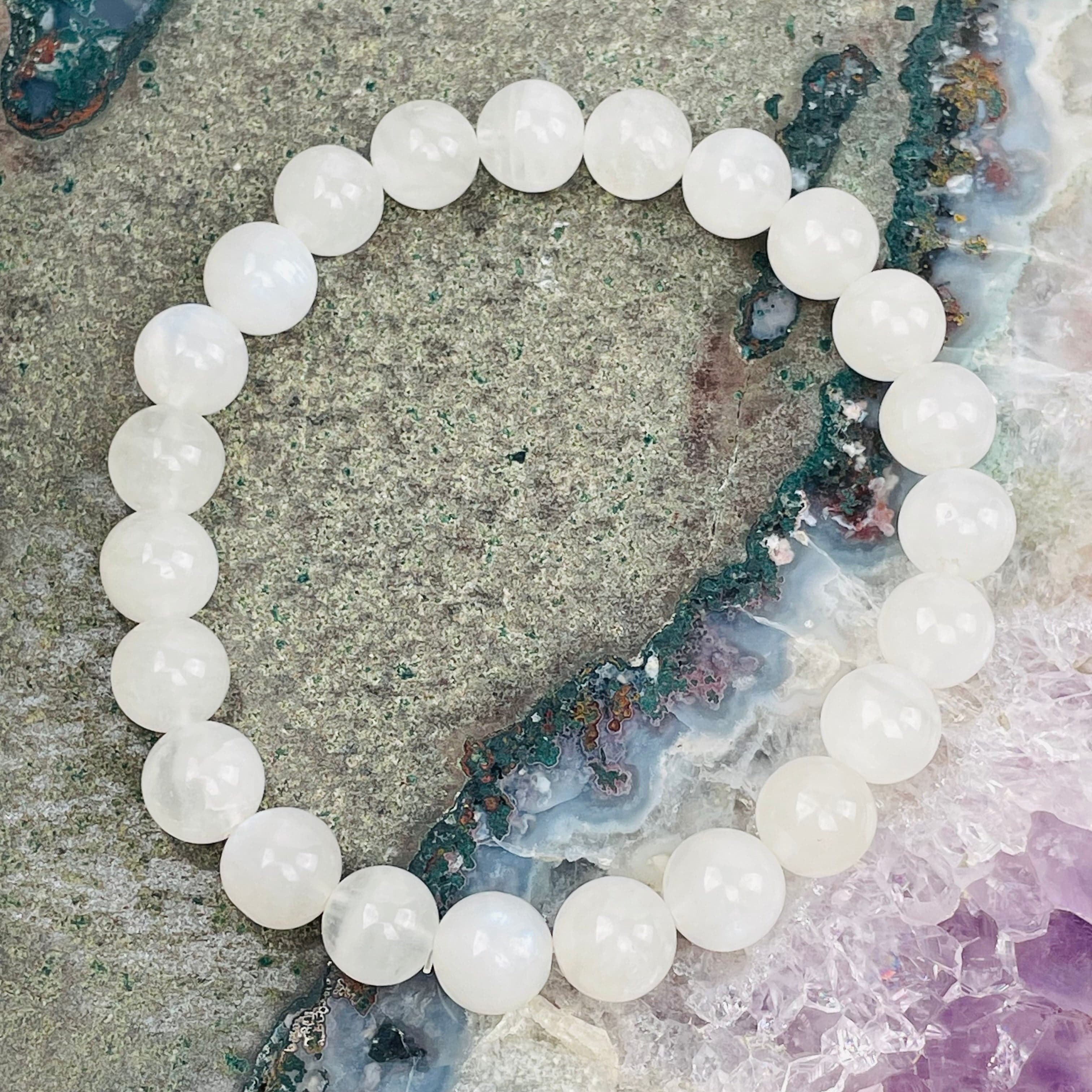 Moonstone Round Bead Bracelets