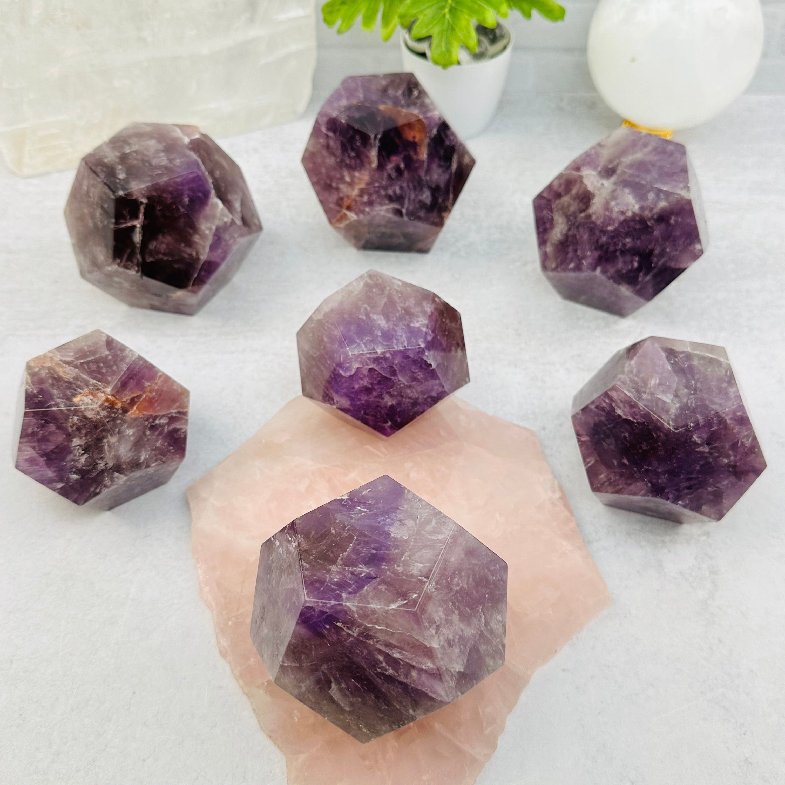 Amethyst Crystal Dodecahedron - Geometric Shape - YOU CHOOSE -