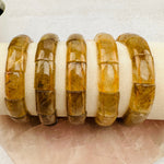 Gold Rutilated Rectangle Bead Bracelets - High Quality -