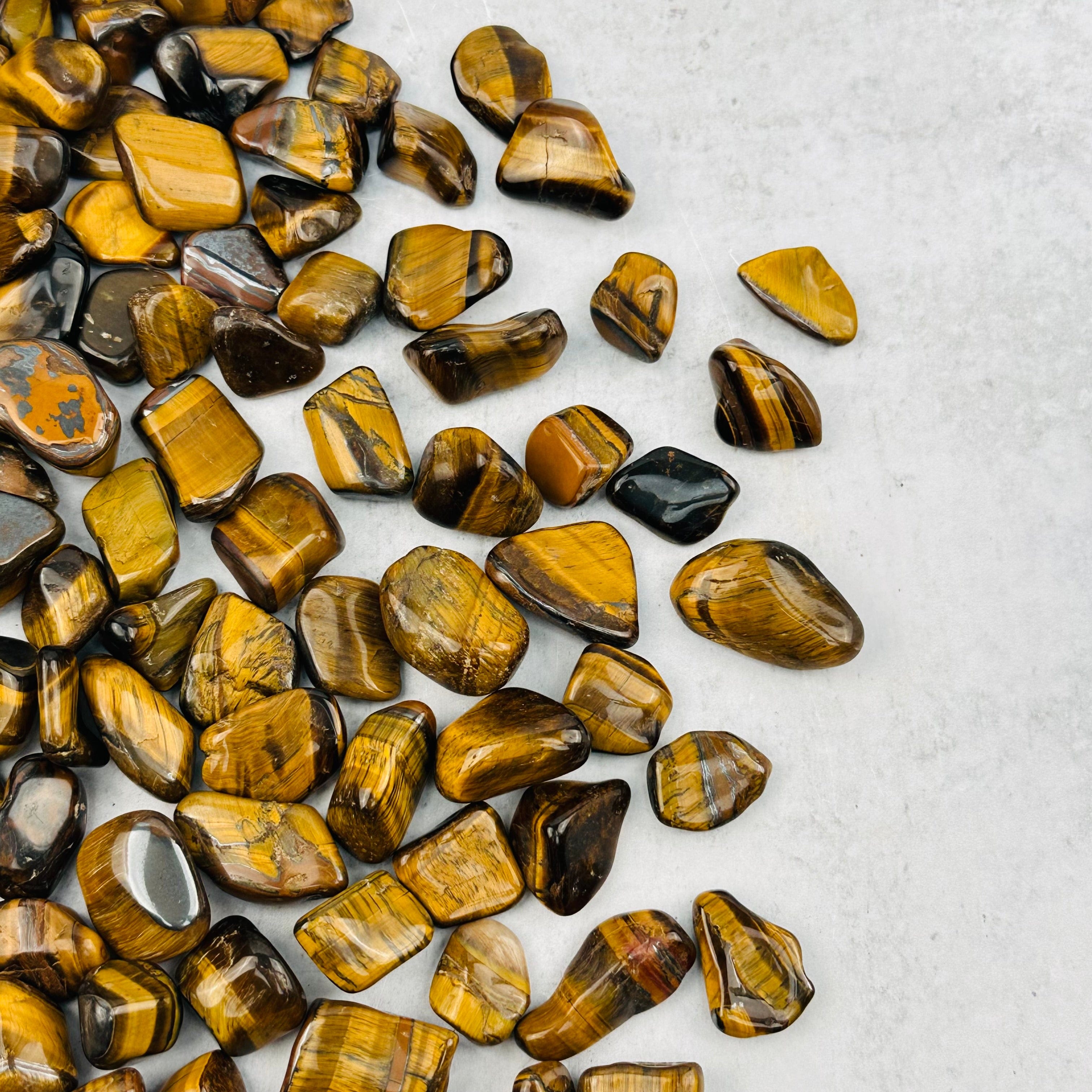 1 lb Bag Tiger Eye Crystal Small Tumbled Stones