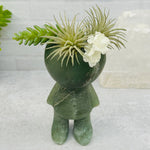 Carved Gemstone Plant Person - Large Pot