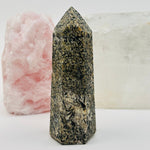 Epidote Polished Crystal Point Rare New Find from Brazil