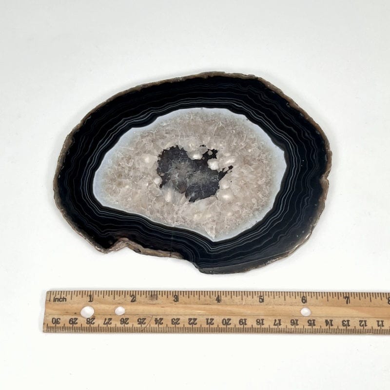 Black Agate Slice - Agate Slices #7 - Great for Crafting (AGBS)