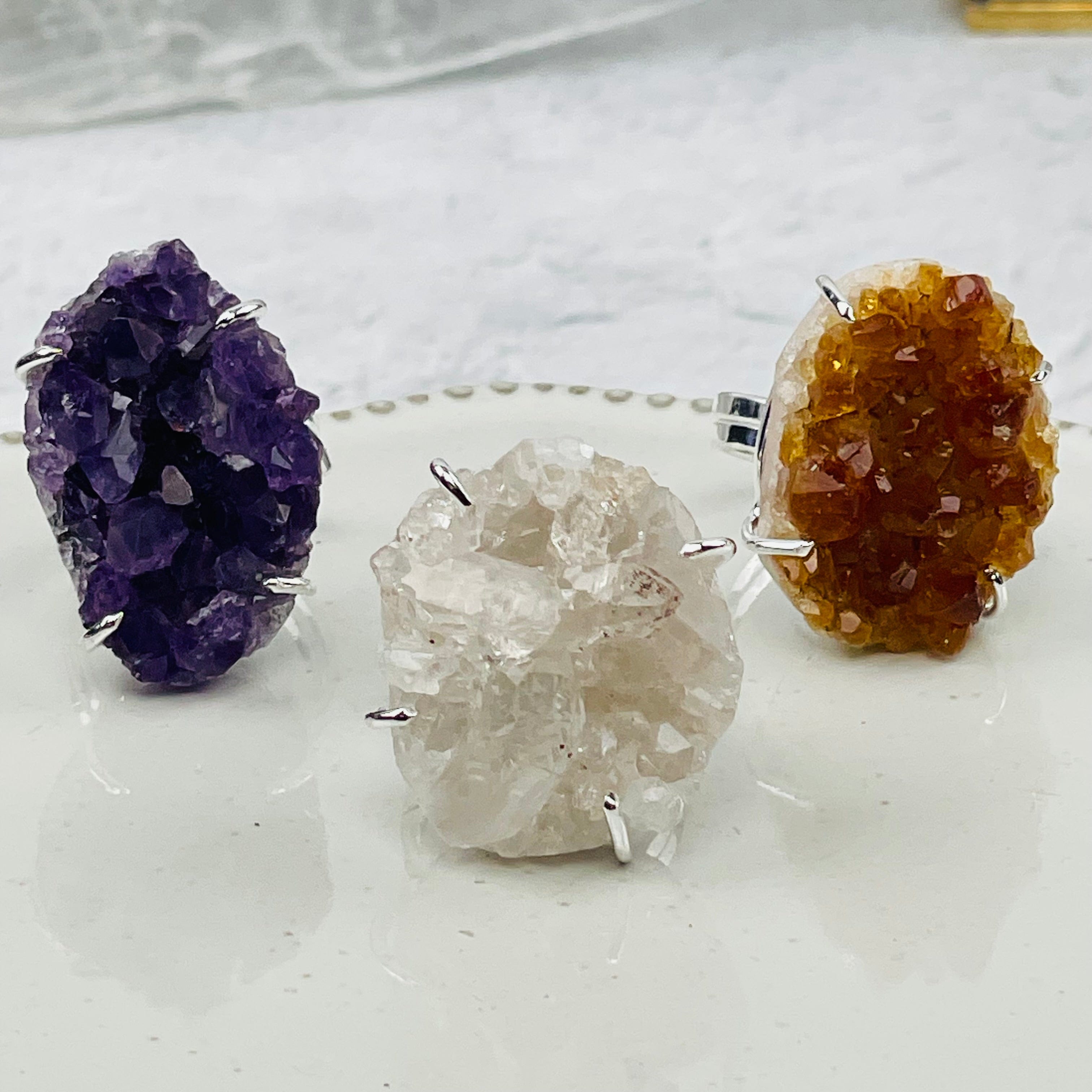 Crystal Cluster Ring (Amethyst, Citrine, or Crystal Quartz)