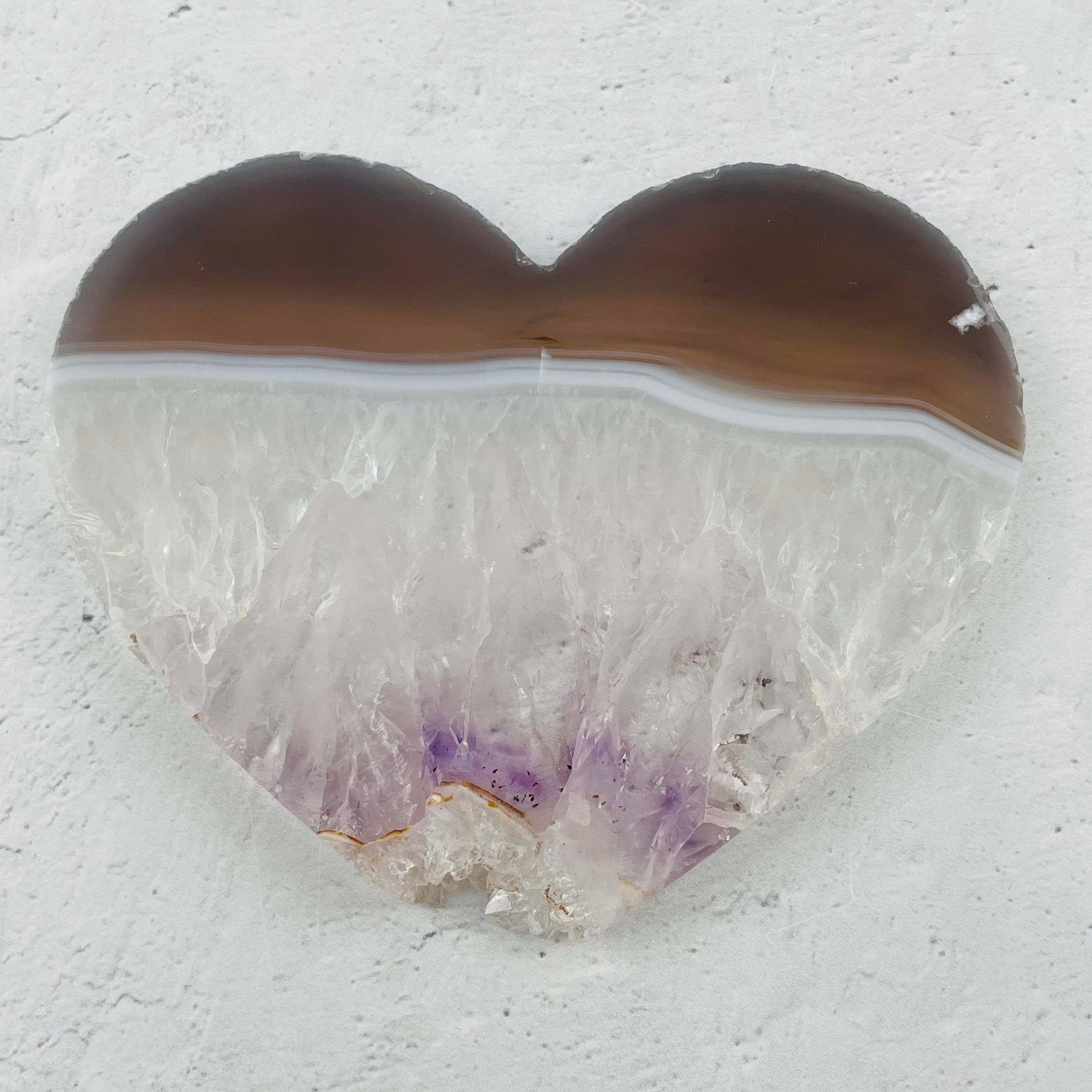 Amethyst Crystal Heart Slice - 3"