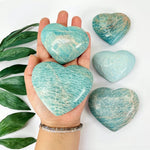 Amazonite Polished Heart - By Weight