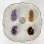 Amethyst Druzy Cluster Pendants with Hoop Bail- S158B13