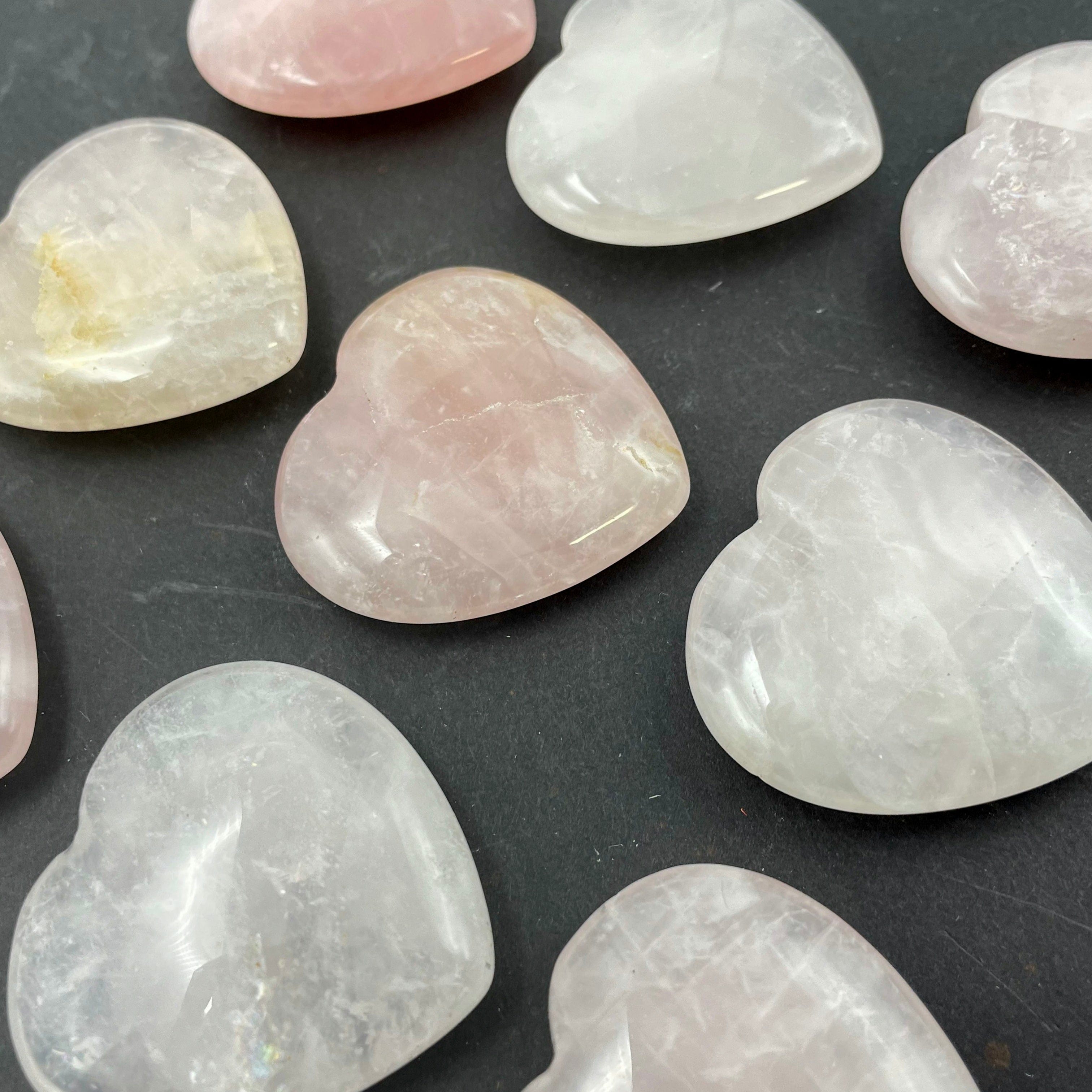 Rose Quartz Polished Crystal Hearts