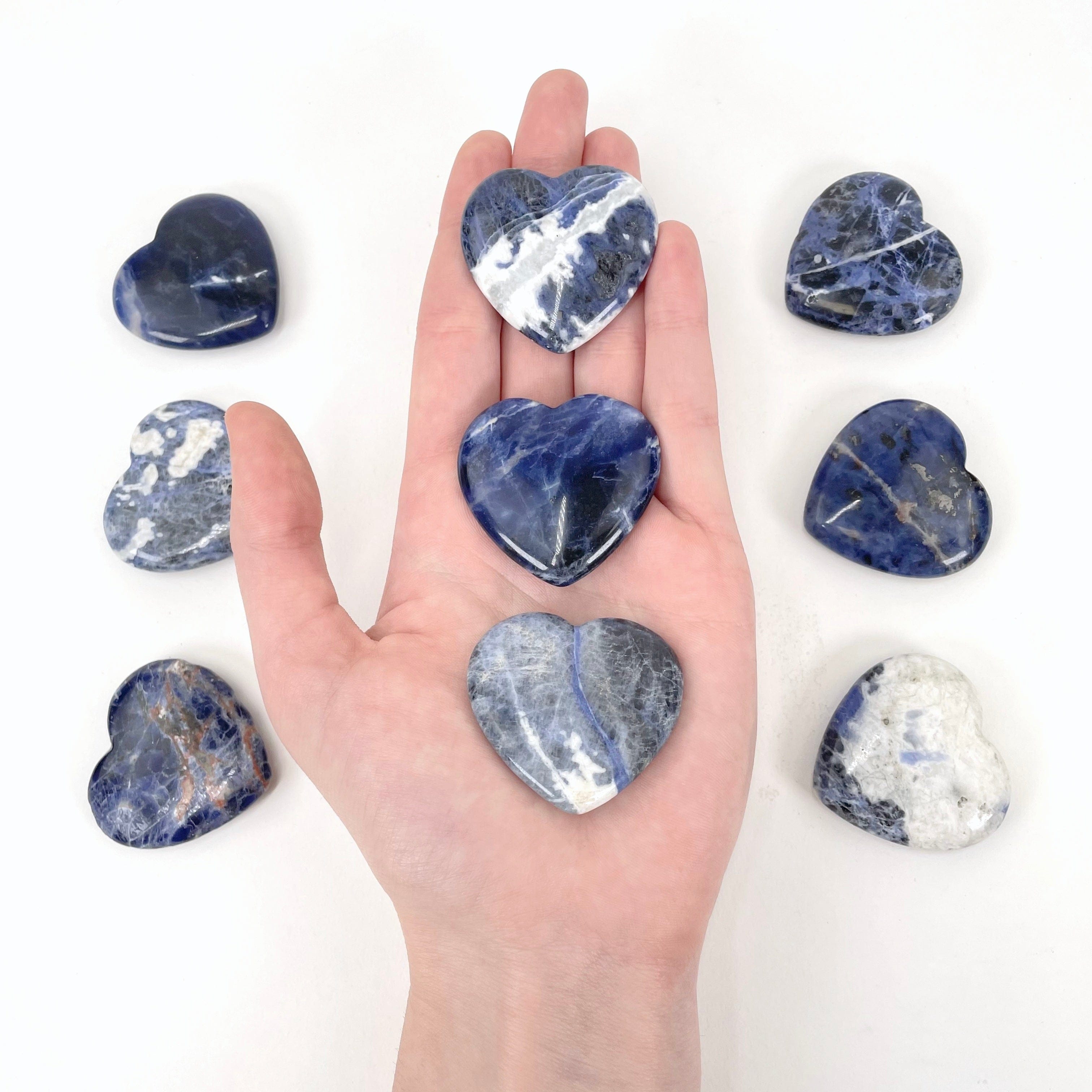 Sodalite Polished Crystal Hearts