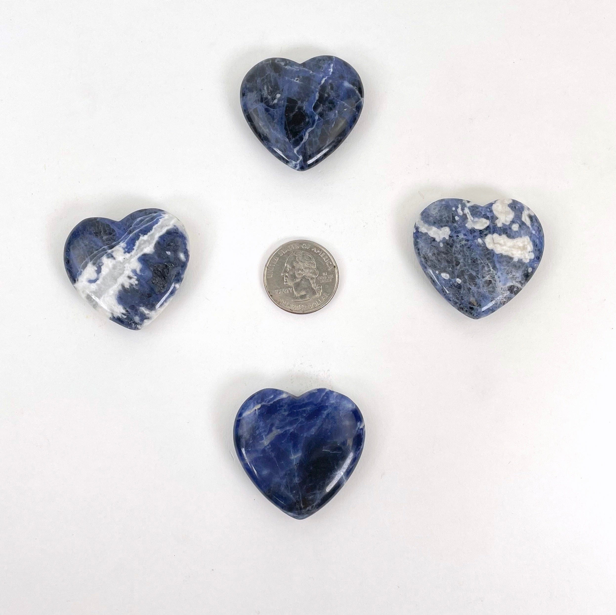 Sodalite Polished Crystal Hearts