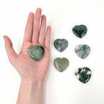 Green Moss Agate CrystalPolished Hearts