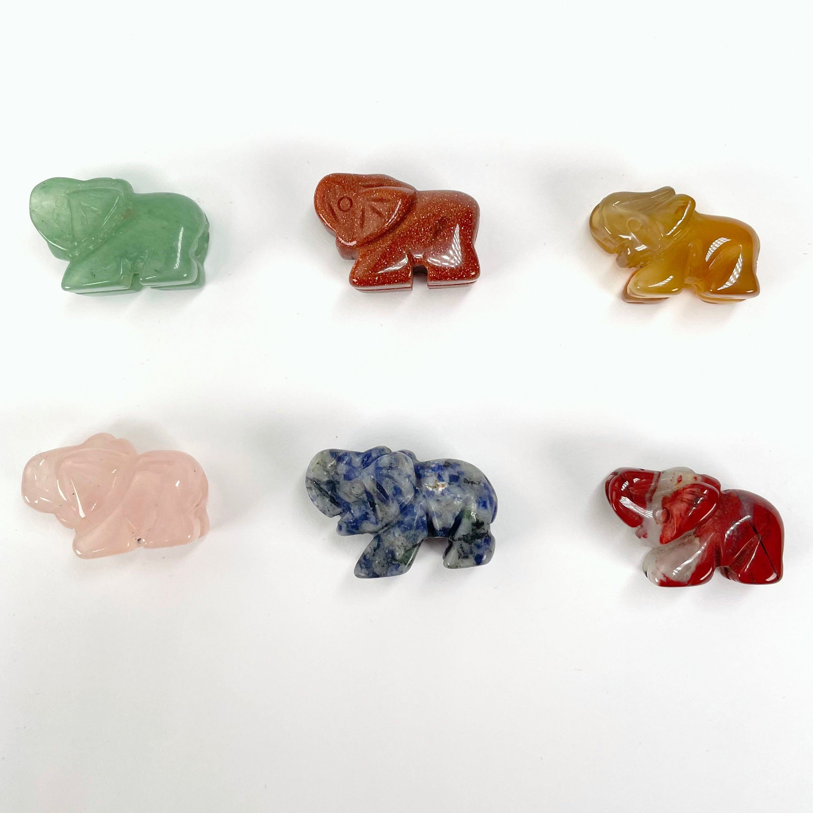 Gemstone Elephants - Side Drilled - You Choose Your Stone