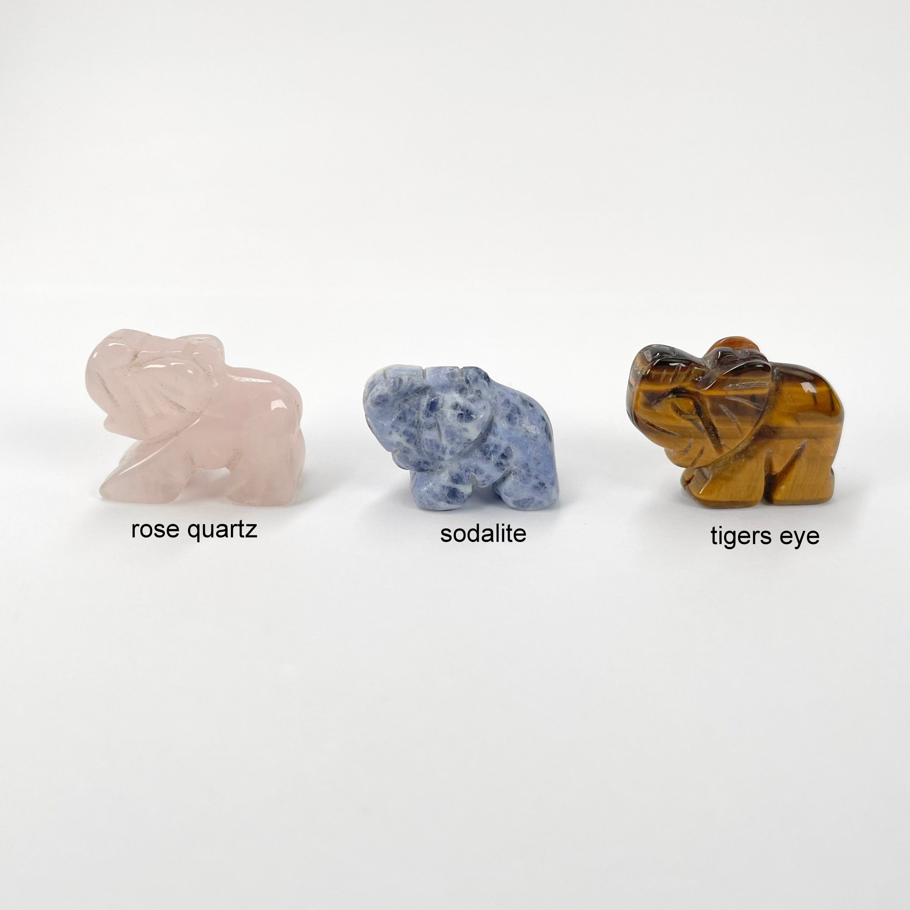 Gemstone Elephants - Not Drilled - You Choose Your Stone