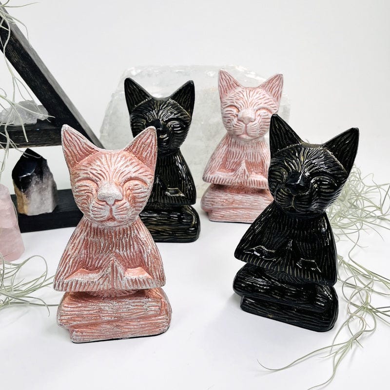 Cat Buddha - Black or White Cat -