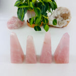 Rose Quartz Polished Obelisk TowerBulk Lot of 4