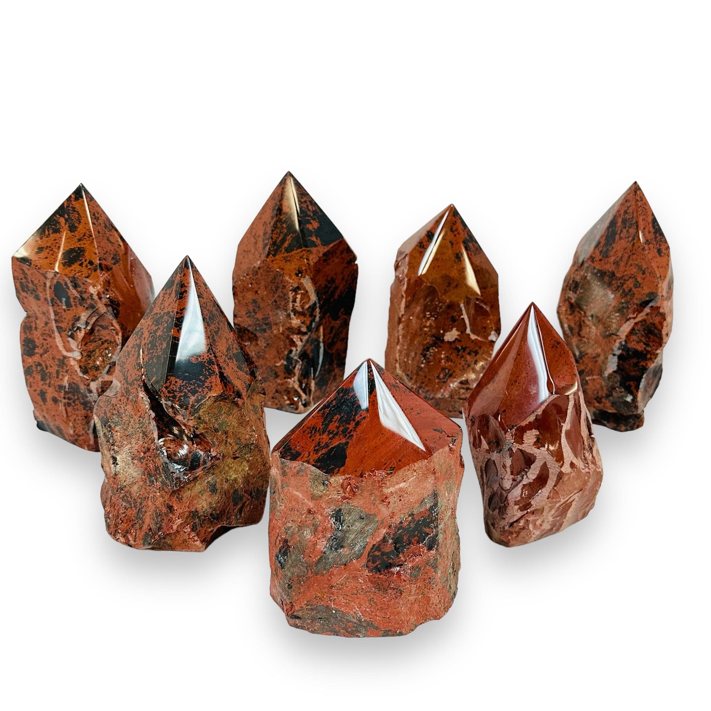 Mahogany Obsidian Crystal Semi Polished Cut Base - By weight -