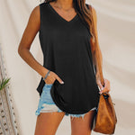 Swallowtail Sleeveless Solid Color Vest