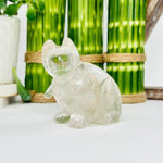 Crystal Quartz Cat Statue OOAK