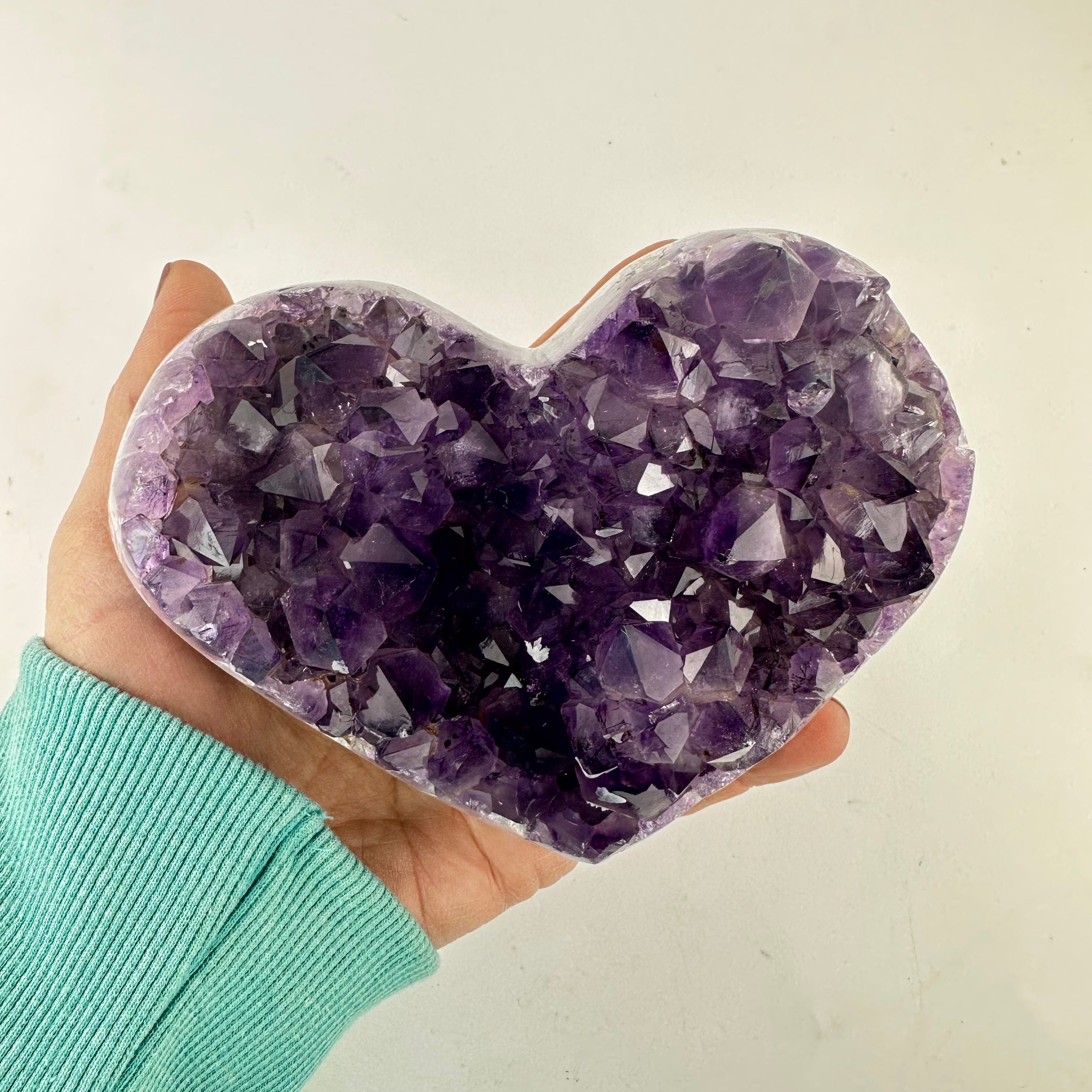 Amethyst Crystal Cluster Heart