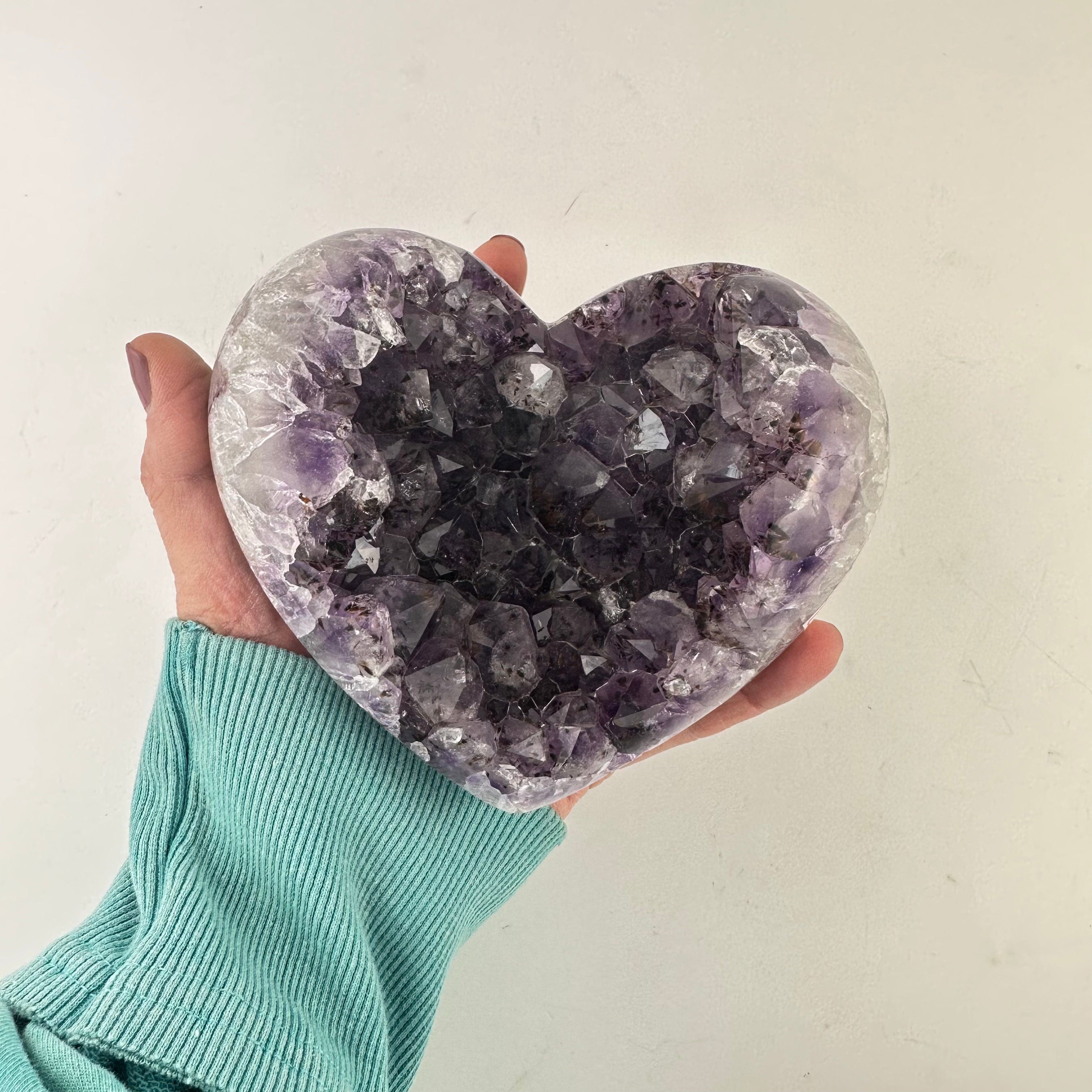 Amethyst Crystal Cluster Heart