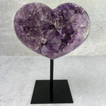 Amethyst Purple Heart Cluster on Metal Stand- OOAK -