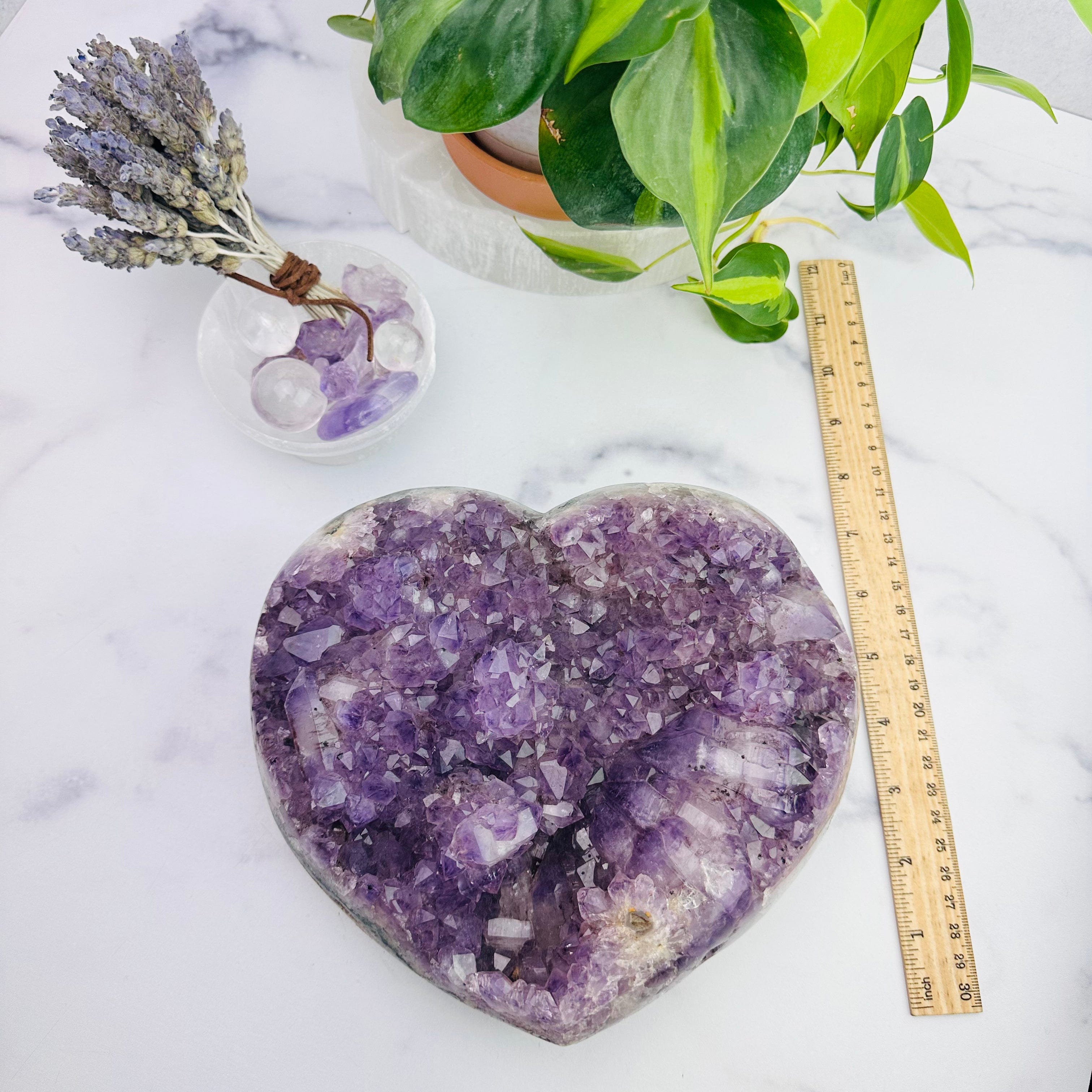 Amethyst Crystal Druzy Heart