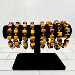 Tigers Eye Cube Bead Bracelet (1BROWNSHELF-74)(A,B,C)