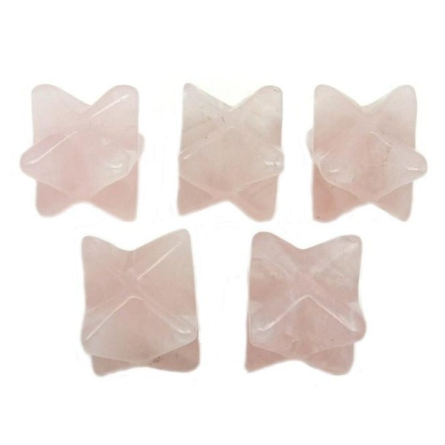 Merkaba Star - Rounded Rose Quartz Merkabah (RK34B19-10)