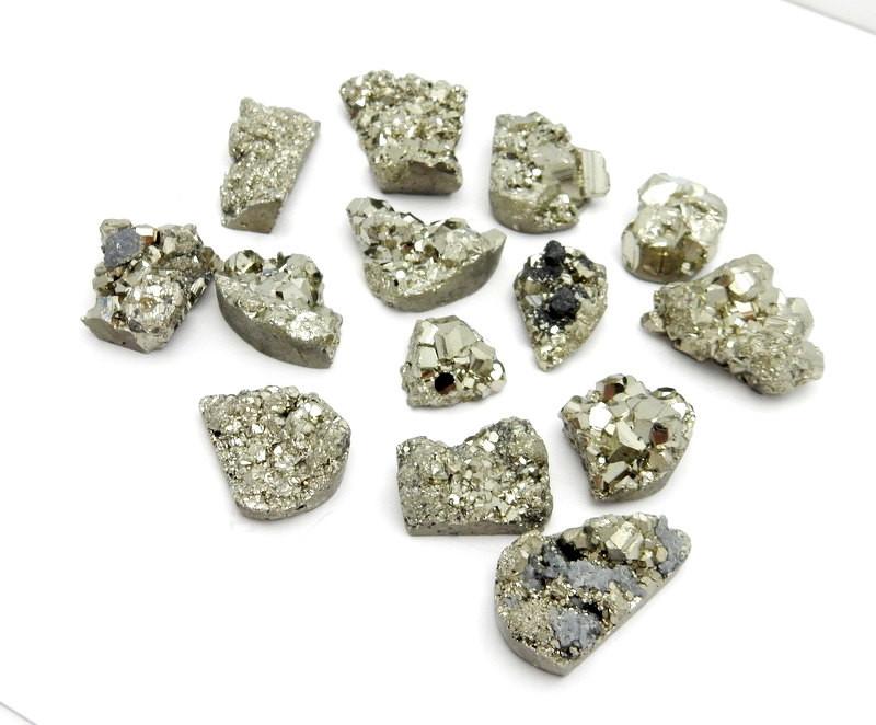 Pyrite Mixed Shape Cabochon - Chakra Reiki Jewelry Supply - (RK35B29-02)